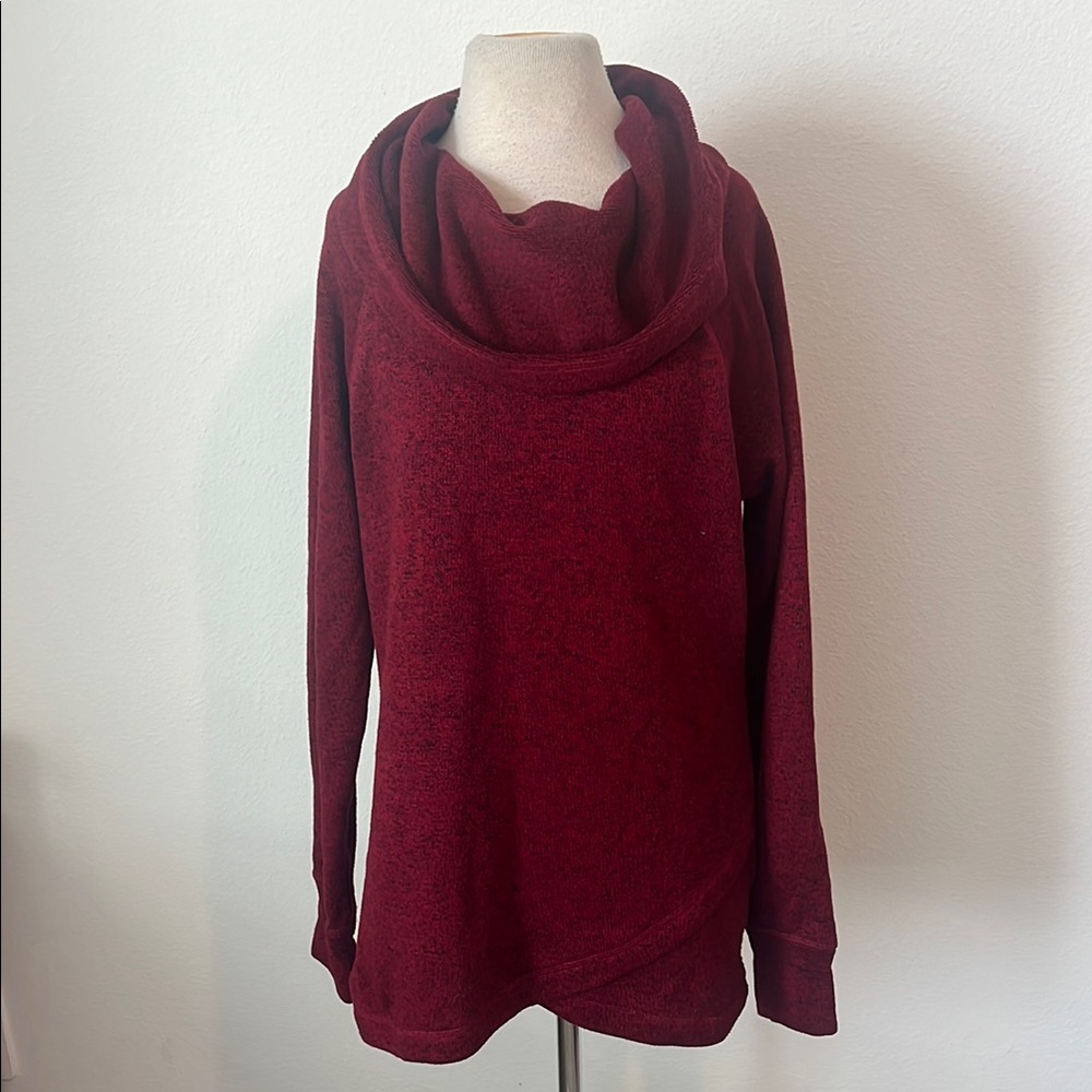 IDEOLOGY Red Cowl Neck Fleece Lined Sweater
